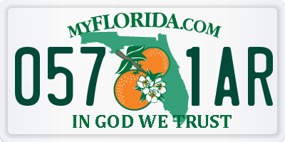 FL license plate 0571AR