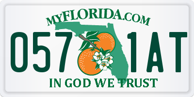 FL license plate 0571AT