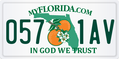 FL license plate 0571AV