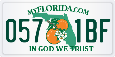 FL license plate 0571BF