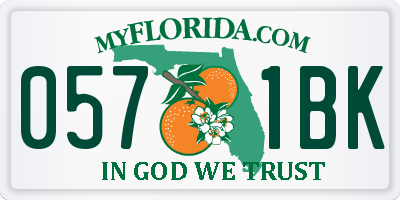 FL license plate 0571BK