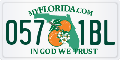 FL license plate 0571BL