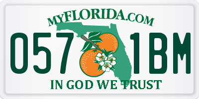 FL license plate 0571BM