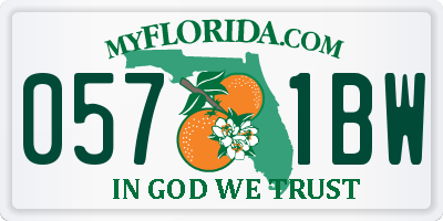 FL license plate 0571BW