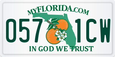 FL license plate 0571CW