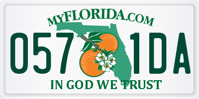 FL license plate 0571DA