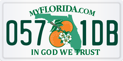FL license plate 0571DB