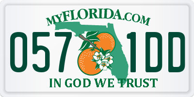FL license plate 0571DD