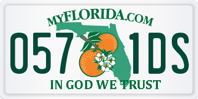 FL license plate 0571DS