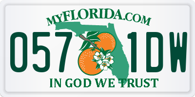 FL license plate 0571DW