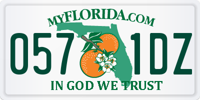 FL license plate 0571DZ