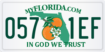 FL license plate 0571EF