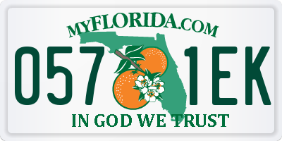 FL license plate 0571EK