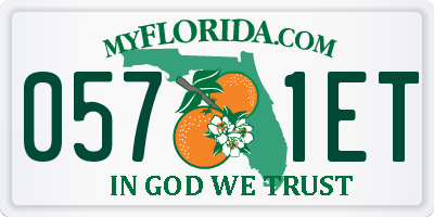 FL license plate 0571ET
