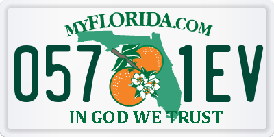 FL license plate 0571EV