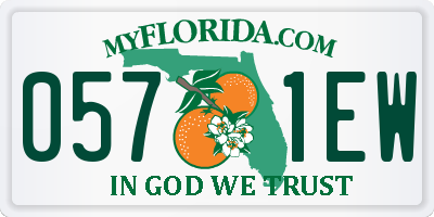 FL license plate 0571EW
