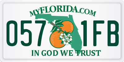 FL license plate 0571FB