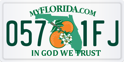 FL license plate 0571FJ