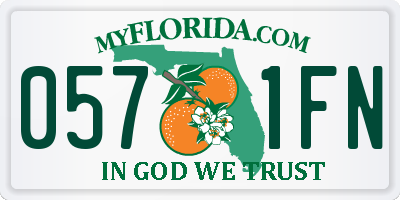 FL license plate 0571FN