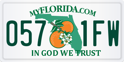 FL license plate 0571FW