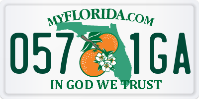 FL license plate 0571GA