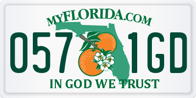 FL license plate 0571GD