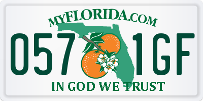 FL license plate 0571GF