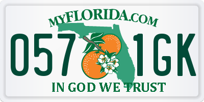 FL license plate 0571GK