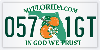 FL license plate 0571GT