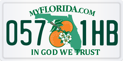 FL license plate 0571HB