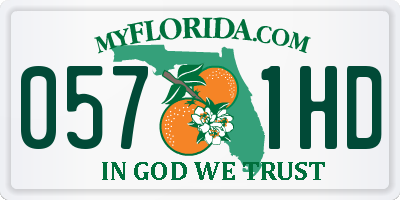 FL license plate 0571HD