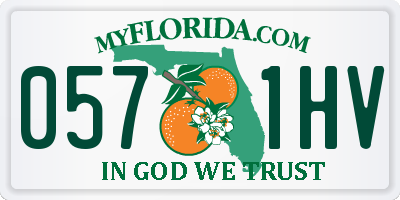 FL license plate 0571HV
