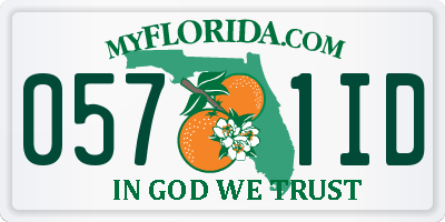 FL license plate 0571ID