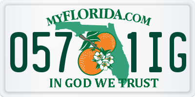 FL license plate 0571IG
