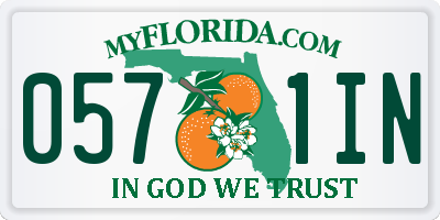 FL license plate 0571IN