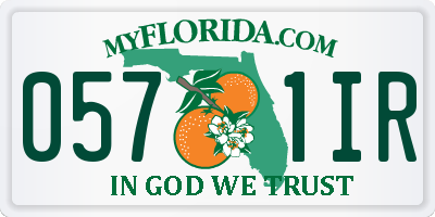 FL license plate 0571IR