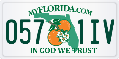 FL license plate 0571IV
