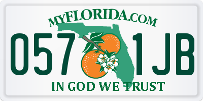FL license plate 0571JB