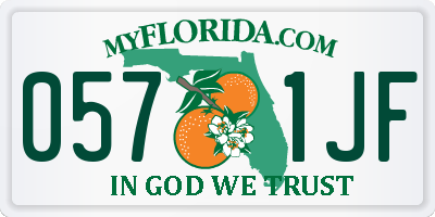 FL license plate 0571JF