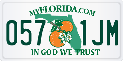 FL license plate 0571JM