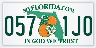 FL license plate 0571JO