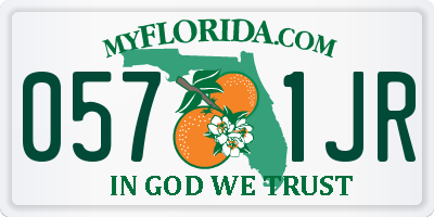 FL license plate 0571JR