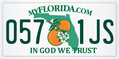FL license plate 0571JS
