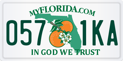 FL license plate 0571KA