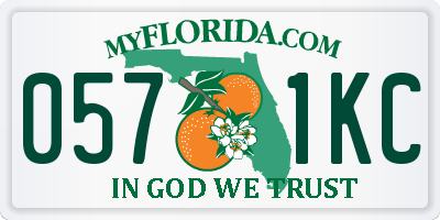FL license plate 0571KC