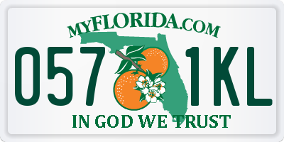 FL license plate 0571KL