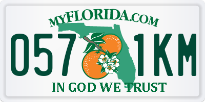 FL license plate 0571KM