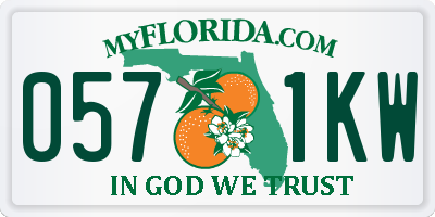 FL license plate 0571KW
