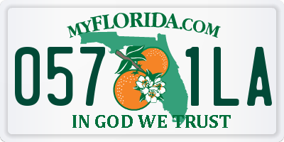 FL license plate 0571LA