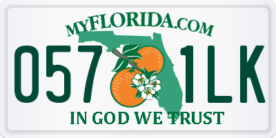 FL license plate 0571LK